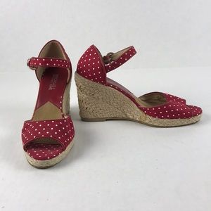Michael Kors polka dot wedges